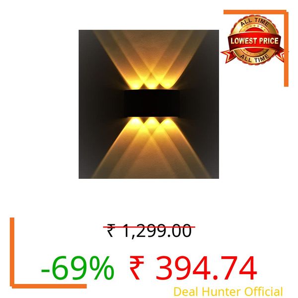 PIXORA LED Wall LAMP UP Down Light Outdoor and Indoor Warm White IP 65 Waterproof 2022 Model(6 Ray)