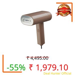 Morphy Richards SteamPro 1300 W Handheld Garment Steamer | With 130ml Detachable Water Tank | Foldable & Lightweight | Champagne Gold