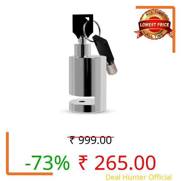 OBEROI'S TRADERS 1 Year Rusting Warranty Stainless Steel Heavy Duty Anti Theft Motorcycle Disc Brake Lock for All Bikes Security