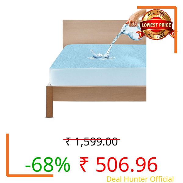 GADDA CO Waterproof Terry Fabric Mattress Protector for Queen Bed | Ultra Soft, Breathable & Hypoallergenic | Mattress Cover 75x60 inch (6.25x5 ft) – Blue