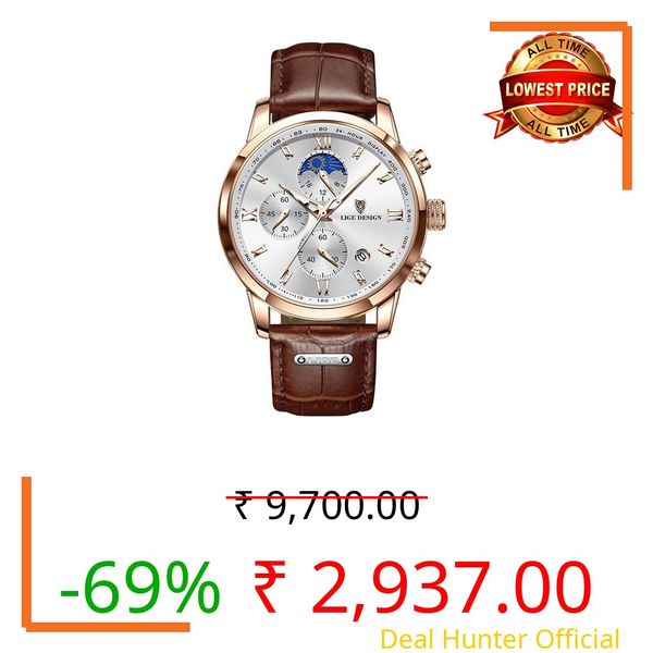 Weicam Men Casual Waterproof Roman Numerals Leather Band Analog Quartz Wristwatches with Chronograph Calender Business Watch, Brown