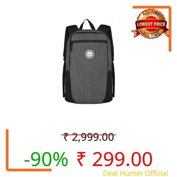 WildHorn Laptop Backpack for Men/Women I Fits upto 15.6" Laptop I Waterproof I Travel/Business/College Bookbags (015-GREY&BLK)