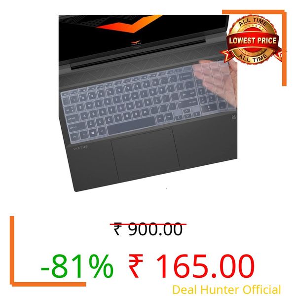 Saco HP Victus Keyboard Cover Compatible for HP Victus 15-FA / 15-FB (15.6 Inch) & Victus 16-D / 16-E / 16-S (16.1 Inch) Gaming Laptop | Ultra-Thin, Anti-Spill, Durable Silicone | Clear (2025–2022)