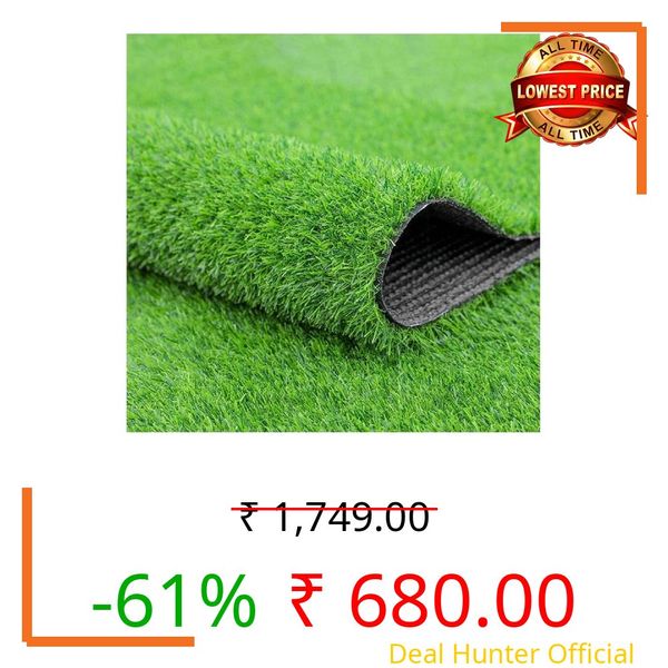 FRESH FROM LOOM 45 mm Skin Friendly Green Grass Mat | Artificial Lawn Turf | High Density Premium Grass | Indoor & Outdoor Use Carpet Mat | Washable| Artificial Grass Carpet Mat (Size- 4 x 2 feet)