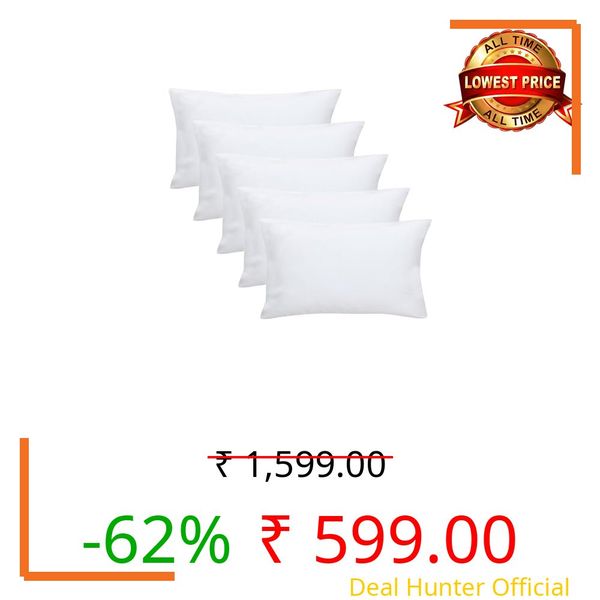 Amazon Brand - Umi Velvet Decorative Cushion Cover 12x20 Inch - Set of 5, Soft Solid Square Throw Pillow Covers for Sofa, Living Room or Home Decor - 30x50 cm in White Color