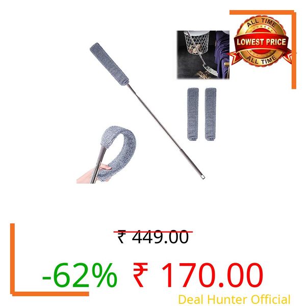 Emcgicc Retractable Gap Dust Cleaner, Microfiber Hand Duster, Under Fridge & Appliance Duster, Telescopic Dust Brush for Wet and Dry, Cleaning Tools for Home Bedroom Kitchen (1PCS)