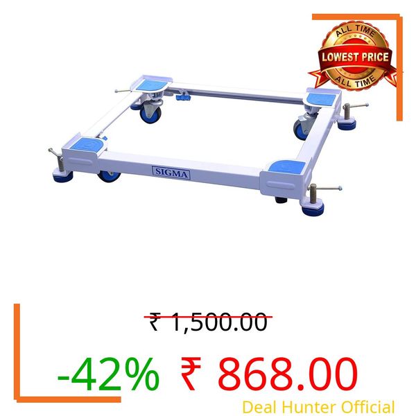 BOLIDE® Heavy Duty Adjustable Front and Top Load Washing Machine/Dishwasher/Air Cooler Trolley with Wheels (Blue)