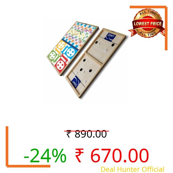 Clapjoy 3 in 1 Fastest Finger First Board Games for Adults & Kids Wooden String Hockey Game Sling Puck Board Hockey Toy Perfect for Family (Slingo with Game) 2 Player, Air Hockey