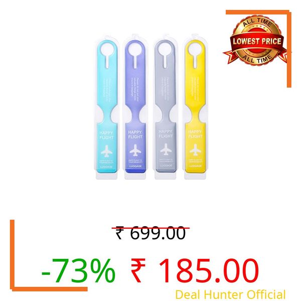 Tepengdie Luggage Tags 4 Pcs Travel Airplane Suitcase Bag Baggage Tag Luggage Anti-lost Identity Name ID Label Travel Accessories PVC Waterproof Tags Multicolor Suitcase Labels