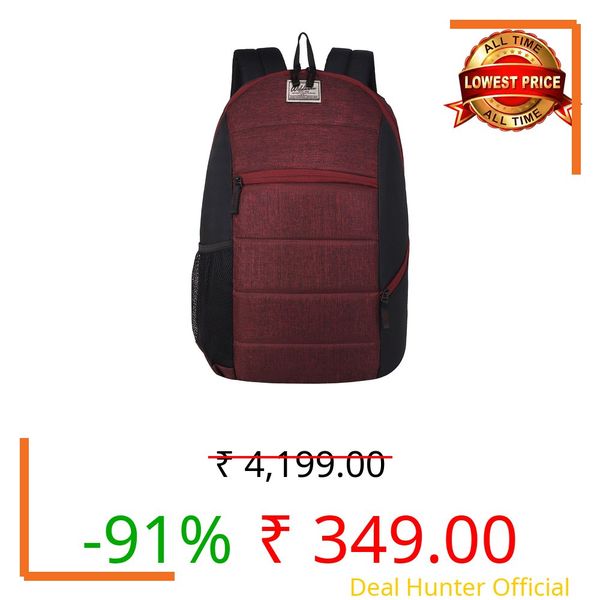 WildHorn 31L 3 Compartment Laptop Backpack For Men/Women I Waterproof I Travel/Business/College Bookbags, Medium, Maroon