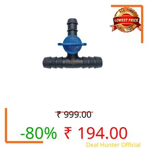 FARMER GIRL 16MM Drip Tee Connector with Tap Drip Irrigation Accessories for Watering Home Garden Pipe Multi Joint Connectors (Pack of 25 Pcs)