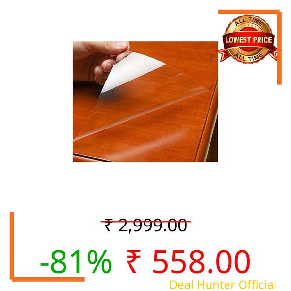 HAPPYMATES Self Adhesive Clear Protective Film for Dining Room, Kitchen Countertop, Wood Table (24 x 120 Inch) - Heat Resistant, Waterproof
