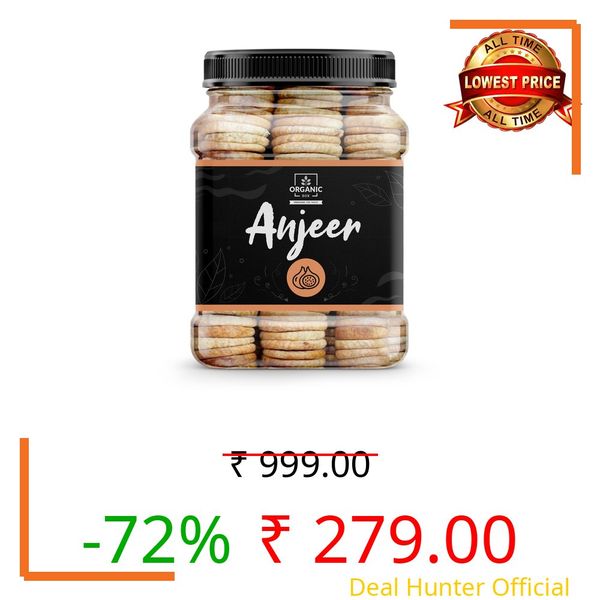 Organic Box Afghani Anjeer Figs (Jar Pack) - Afghanistan Dry Anjir (Dried Figs) Dry Fruits for Body Mass Loss, Increases Immunity, 500 Gram (Anjeer, 500 Gram) - Diwali Gift Pack