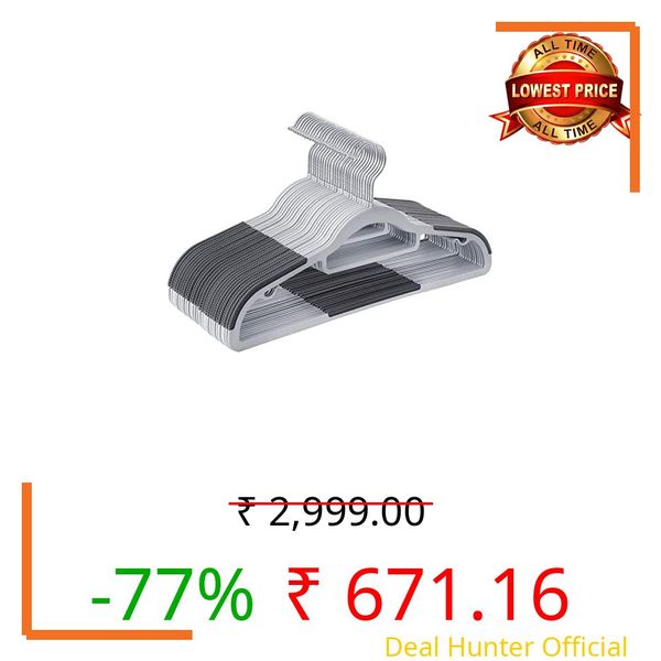 HOLLIO Plastic Hangers Heavy Duty Clothes Hangers with Non-Slip Pads Space Saving 0.2" Thickness Super Lightweight Organizer Clothes Hanger for Wardrobe,Multi Purpose Use for Clothing Hanging (18)