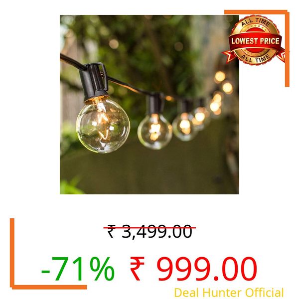 Quace 27FT 20+2Bulbs G40 Globe String Lights Patio String Light - Waterproof Decorative String Lights for Backyard Wedding BBQ Party Garden Decoration Diwali Christmas Home Decoration