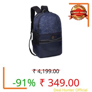 WildHorn 31L 2 Compartment Laptop Backpack For Men/Women I Fits Upto 15.6" Laptop I Waterproof I Travel/Business/College Bookbags, Medium, Navy Blue