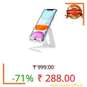 Crpich Acrylic Cell Phone Stand, Portable Phone Holder, White Phone Stand for Desk, Compatible with Phone16 15 14 13 12 Pro Max Mini 11 Plus, Switch, Android Smartphone, Pad, Tablet, Desk Accessories
