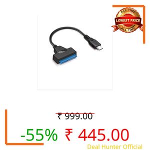 1Goal® Type C to SATA Converter Adapter, Type C to SATA Cable Adapter for 2.5" Hard Disk Drive HDD SSD.(Black)