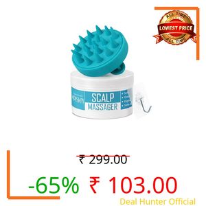 Episkey Scalp Massager Shampoo Brush, Eco-Friendly Wheat Straw Body With Soft Silicon Bristles, Hair Scrubber, Scalp Exfoliator Dandruff Removal, Prevents Hair Loss For Men, Women (BLUE-35)