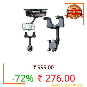 TBONEEY Universal Mobile Auto Car Phone Holder, 360° Rotatable & Retractable, Adjustable for GPS Rearview Mirror, Compatible with Phones 3-7 Inches