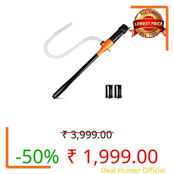 JMCUHYD Portable Electric Siphon Pump for Gasoline & Diesel - Battery Operated Fuel Transfer Pump with 3.5GPM Flow, Ideal for DIY Mechanics & Outdoor Enthusiasts