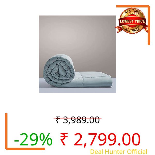 SleepyCat Luxurious Winter Reversible Comforter - Hotel Like Feel with Down Alternative & Dense Microfiber Fill, Double Size 90x100 inches (400 GSM, Rhino Grey and Coconut White)