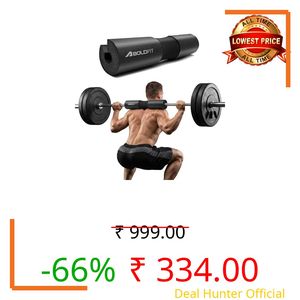 Boldfit Barbell Pad for Weight Lifting with Extra Cushion Squat Pad for Gym Rod Foam Hip Thrust Pad for Neck & Shoulder Support Standard Sponge Barbell Neck Pad for Gym Squats, Weightlifting - Black