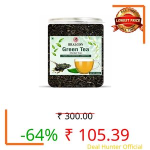 BRALCON Organic Green Tea - 100g | 100% Pure & Natural Herbal Green Tea Leaves | Whole Long Leaf | Boost Immunity