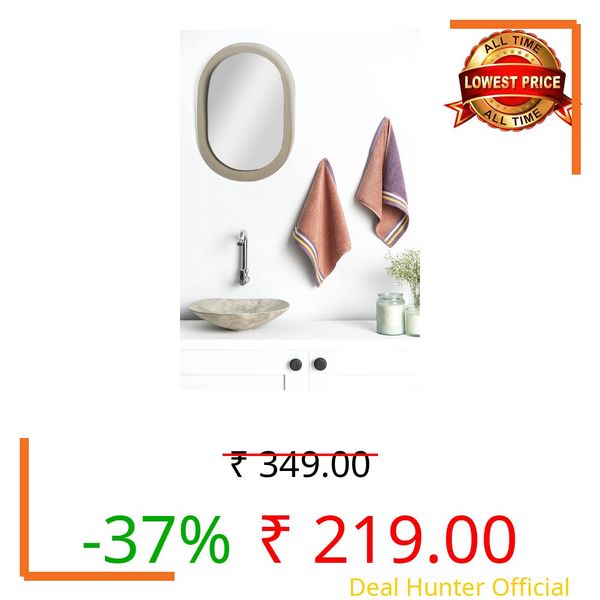 DDECOR - Pack of 2 Lilac Clay Cotton Reversible 500GSM Face Towel, Peach/Purple