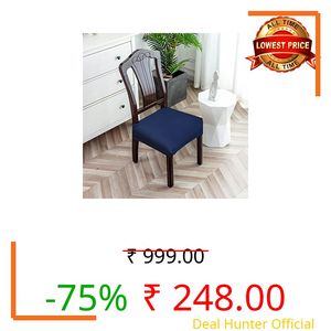 AMAZE ATTIRES Universal Size Dining Chair Seat Cover Set of 2 Seater pcs are Easily Washable Strechable and Comfortable for Dining Room Home Decor Slip Cover (Navy)