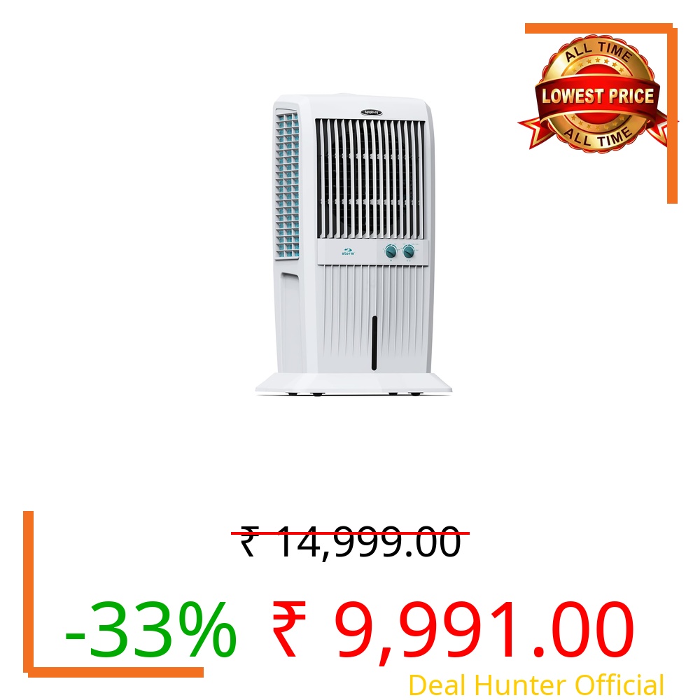 Symphony Storm 70XL Desert Air Cooler | 3-Side Honeycomb Pads | Easy Fill | CFD Technology | 1-Year Warranty