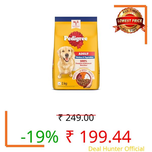 Pedigree Adult Dry Dog Food, Chicken & Vegetables, 1 kg