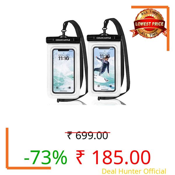 Waterproof Pouch Bag + Phone Case, Waterproof Case Dry Bag for water sports, swimming, kayaking, beach, boating, skiing, Protect Phone, Cash, Mp3, Passport, Document From Water, Sand, Snow, Dust, 2