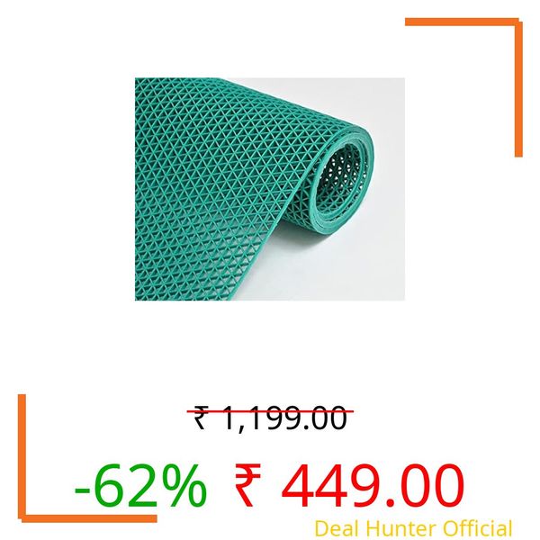 Purav Light Anti-Skid Non-Slip Waterproof Rubber Door Mat for Home Outdoor Entrance Large Size Foot Mats (2x3 feet, Green)