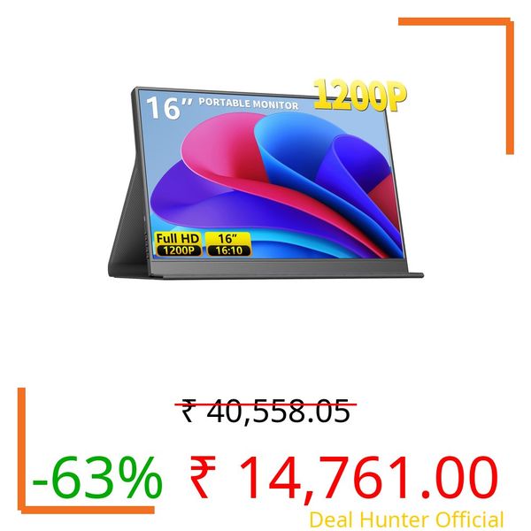 MagicRaven 16.0" 1200P 60Hz Portable Dual Monitor, Portable Laptop Monitor, Slim Lightweight Dual USB C HDMI Computer Monitor Gaming Display, Travel Monitor for PC Phone PS5/4 Xbox Switch