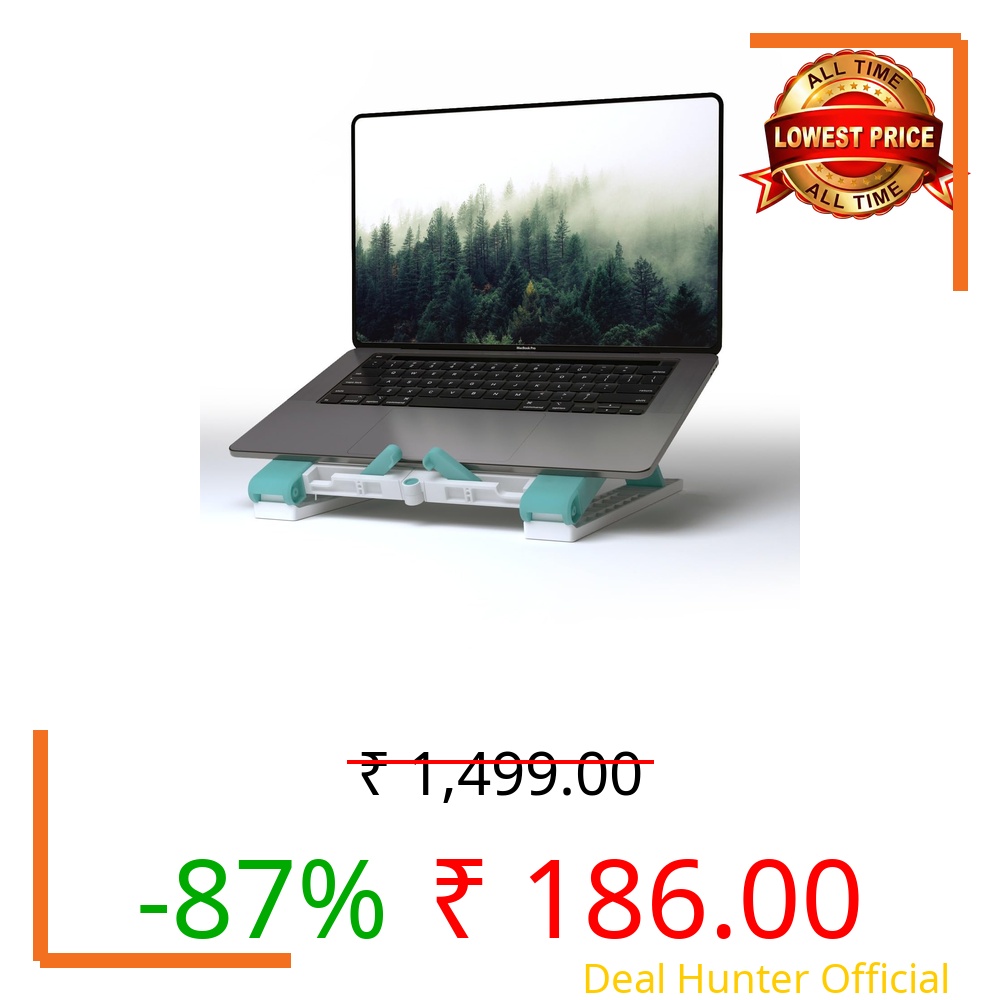 STRIFF FLSSB Laptop Stand, MacBook Stand, Portable Laptop Stand, Gaming Laptop Stand, Foldable Laptop Stand Compatible with MacBook, Laptop,Tablet (Sky)