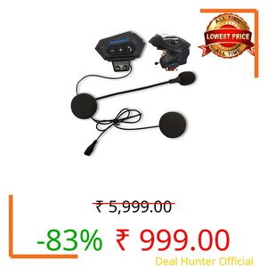 ZODUCT Wireless Motorcycle Helmet Bluetooth Headset | Dual Stereo Speakers Hands-Free Music & Call Control | Mic Earphones 8H Backup Play | Compatible with Android & iOS