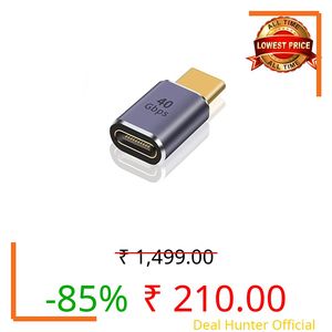 Tobo USB C Adapter, USB Type C Male to Female Adapter Extender Support 100W, 40Gbps, 8K@60Hz for Thunderbolt 4/3, MacBook Pro/Air, Laptop, Tablet, Phones and More Type C Devices (TD-943CC, Pack-of-1)
