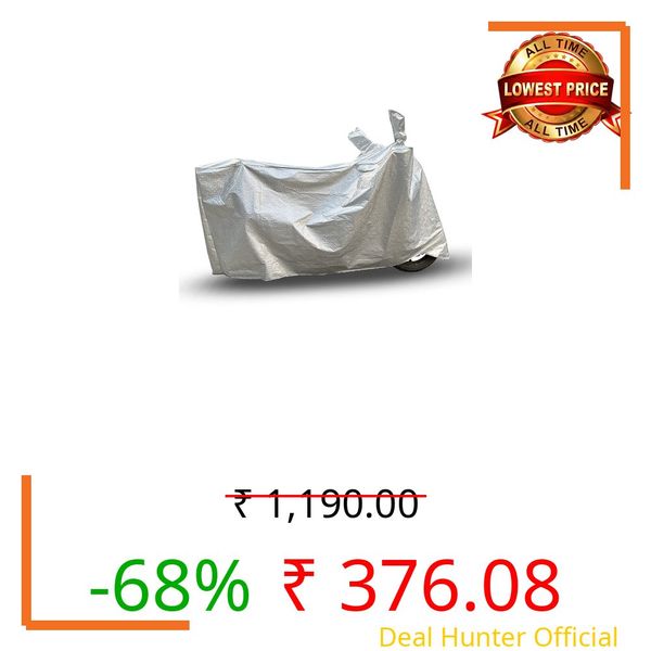 RiderShine Waterproof Scooty/Bike Body Cover for Electra 350,500 - Five Thread Overlock Stitched Big Size Ultra Surface Body Protection Shine Silver