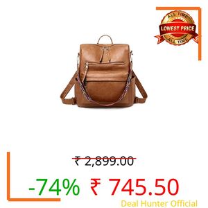 ProArch PU Leather Backpack Purse for Women Fashion Multipurpose Design Handbag Ladies Shoulder Bags Travel Backpack for women girls backpack (USA-Tan)