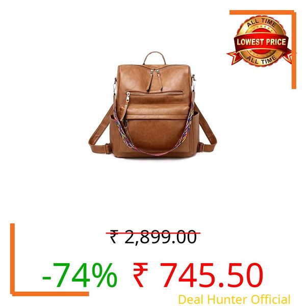 ProArch PU Leather Backpack Purse for Women Fashion Multipurpose Design Handbag Ladies Shoulder Bags Travel Backpack for women girls backpack (USA-Tan)