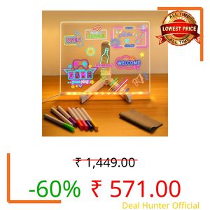 CPENSUS Diy 3D Acrylic Writing Pad With Pen Message Board Rewritable Table Lamp For Study Led Light Office Home Decor Gift