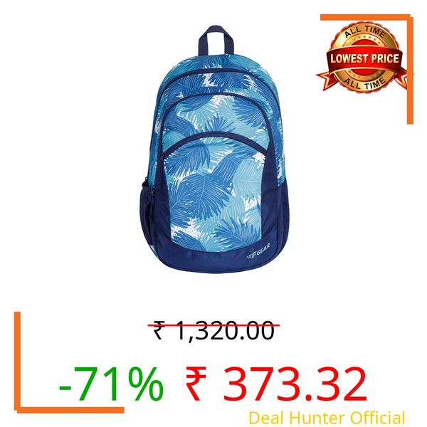 F Gear Nico 17L Ferns Aqua Navyblue 3 Compartment Backpack