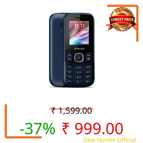 Motorola All-New A10e Dual Sim keypad Phone | 2 Years Replacement | Long Lasting Battery | Bluetooth Facility | Loud Sound | Wireless FM | Auto Call Recording (Dark Blue)