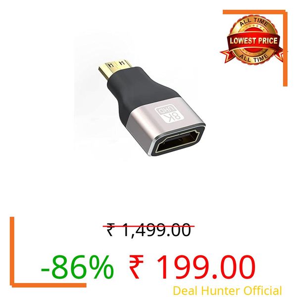 Etzin 8K Mini HDMI Adapter 2.1 Mini HDMI Male to Standard HDMI Female Adapter Convertor Support 8K@60Hz, 4K@144Hz, 2K@240Hz (EPL-953CC)