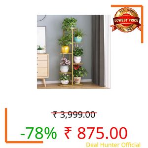 Bee Creative A Trendy Ultra Luxury Metal 6 Tier 7 Potted Plant Stand Multiple Flower Pot Holder Display For Indoor Outdoor Size- Hxl 41X18 Inch (Gold, Corner Shelf) - Free Standing