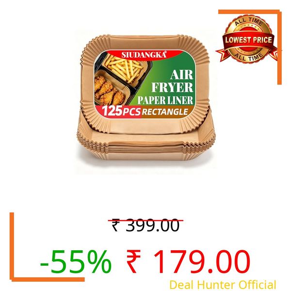 SIUDANGKA Air Fryer Liners Disposable, 125 pcs Rectangle Parchment Paper Sheets for Ninja Dual Air Fryer
