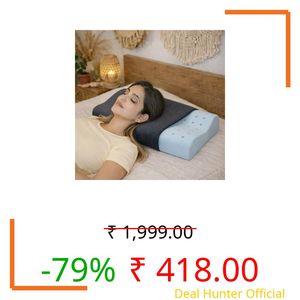 LA VERNE Cervical Neck Pillow | Cooling Gel Infused Breathable Pincore Technology | Neck Pain Relief | Memory Foam Pillow (Standard, Grey, 1)