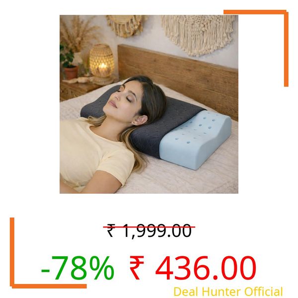 LA VERNE Cervical Neck Pillow | Cooling Gel Infused Breathable Pincore Technology | Neck Pain Relief | Memory Foam Pillow (Standard, Grey, 1)