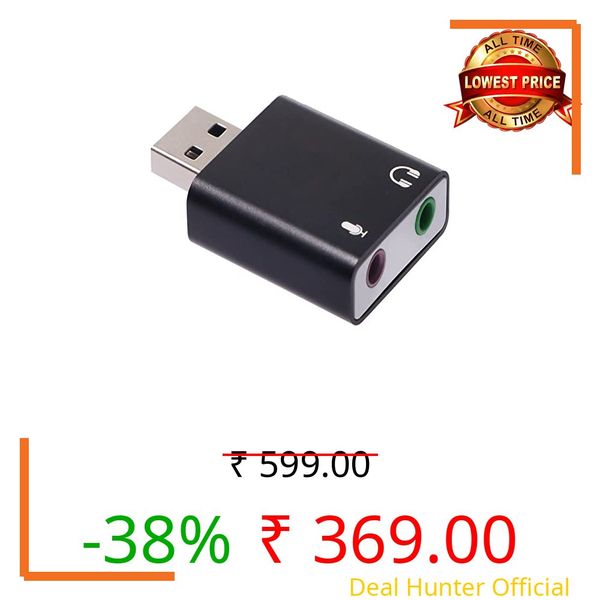 IMAGINEA External Sound Card, USB Audio Adapter with 3.5mm Jack USB Audio Interface, Plug & Play Compatible with PC Windows, Mac, Linux Laptops, Desktops, Stereo Sound Card